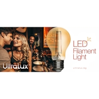 LED filament лампа крушка, димираща, 8W, E27, 4200K, 220-240V AC, неутрална светлина LED крушки