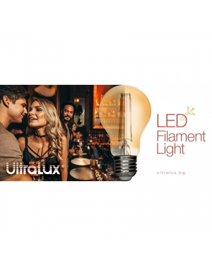 LED filament лампа крушка, димираща, 8W, E27, 4200K, 220-240V AC, неутрална светлина LED крушки