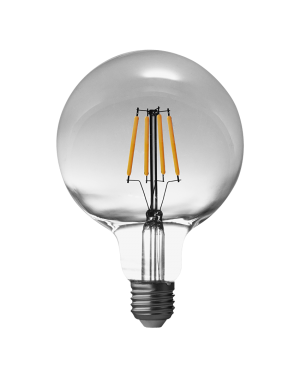LED filament лампа топка, опушен, G125, 5W, E27, 1800K, 230V AC, амбър LED крушки