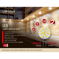 LED лампа 1.5W, G4, 4000K, 12V DC, неутрална светлина, SMD2835, 1 бр. / блистер LED крушки
