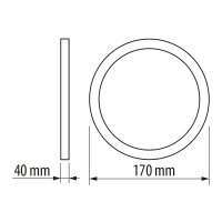 LED панел за открит монтаж, кръг, 12W, 2700K, 220-240V AC, топла светлина LED панели