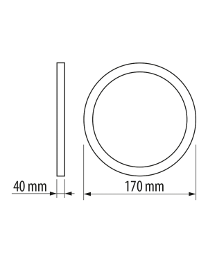LED панел за открит монтаж, кръг, 12W, 2700K, 220-240V AC, топла светлина LED панели
