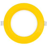 LED панел за вграждане, кръг, жълта рамка, 6W, 4200K, 220-240V AC, неутрална светлина LED панели