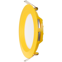 LED панел за вграждане, кръг, жълта рамка, 6W, 4200K, 220-240V AC, неутрална светлина LED панели