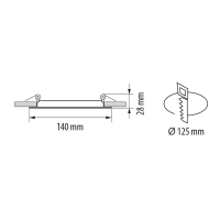 LED панел за вграждане, кръг, жълта рамка, 6W, 4200K, 220-240V AC, неутрална светлина LED панели