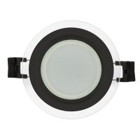 LED стъклен панел за вграждане, кръг, 6W, 4200K, 220-240V AC, IP44, черен ринг LED стъклен панел за вграждане, кръг, 6W, 4200K, 220-240V AC, IP44, черен ринг LED панели