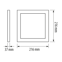 LED панел за открит монтаж, квадрат, 18W, 2700K, 220-240V AC, топла светлина LED панели