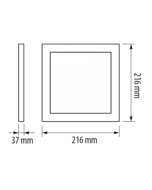 LED панел за открит монтаж, квадрат, 18W, 2700K, 220-240V AC, топла светлина LED панели