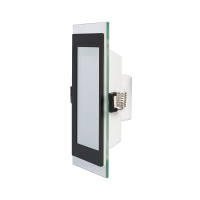 LED стъклен панел за вграждане, квадрат, 6W, 4200K, 220-240V AC, IP44, черен ринг LED панели