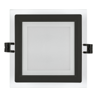 LED стъклен панел за вграждане, квадрат, 18W, 4200K, 220-240V AC, IP44, черен ринг LED стъклен панел за вграждане, квадрат, 18W, 4200K, 220-240V AC, IP44, черен ринг LED панели