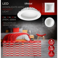 LED луна с индиректна светлина 8W, 4200K, 220-240V AC, неутрална светлина, кръг LED осветление