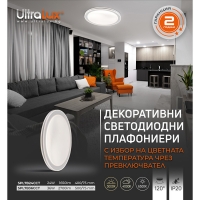 LED CCT плафониера, 24W, 3000K/4000K/6500К LED осветление