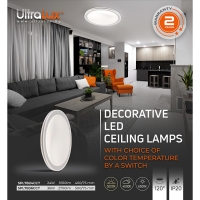 LED CCT плафониера, 24W, 3000K/4000K/6500К LED осветление