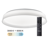 LED димираща ССТ плафониера с дистанционно управление, max.72W, 3000K-6000К LED осветление