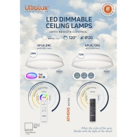 LED димираща ССТ плафониера с дистанционно управление, max.72W, 3000K-6000К LED осветление