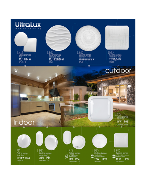 LED плафониера 14W, 4200K, 220-240V AC, неутрална светлина, кръг, IP44 LED осветление