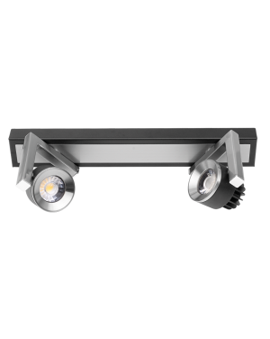 LED спот осветително тяло с възможност за насочване, 2x5W, 2700K, графит LED осветление