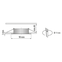 Рамка за вграждане GU10, low glare, кръг, подвижна, бяла, IP20 LED осветление