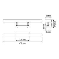 LED осветително тяло за баня, 14W, 2700K, 220-240V АC, хром, IP44 Осветление за баня