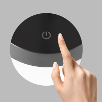 LED димираща презареждаема настолна лампа 1.5W, 3000K, IP44, черна LED осветление
