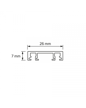 Slim релса за открит монтаж 2 m, 48V DC LED осветление