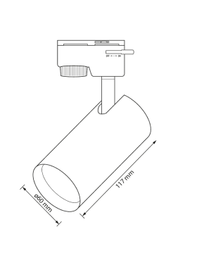 Тяло за релсов монтаж, двупроводно, GU10, 220-240V AC, IP20, черно LED осветление