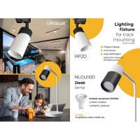Тяло за релсов монтаж, двупроводно, GU10, 220-240V AC, IP20, черно&бяло LED осветление