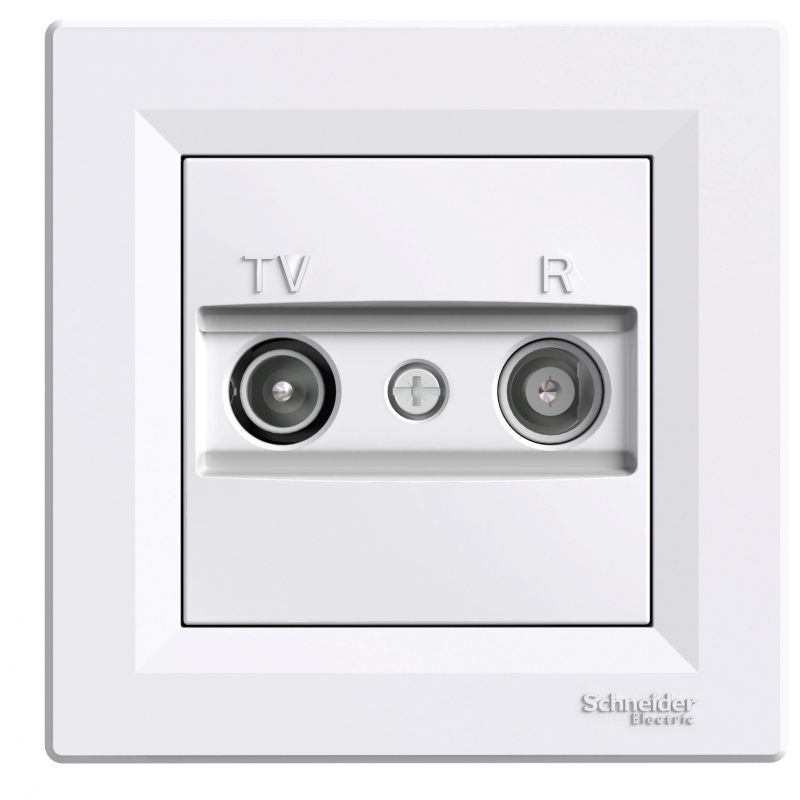 TV/R розетка крайна 1dB, бял ASFORA контакти и ключове