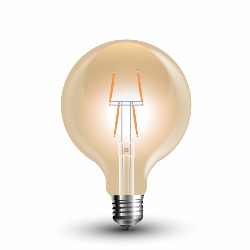 LED Крушка - 4W Filament E27 G80 Amber Топло Бяла Светлина LED крушки Е27