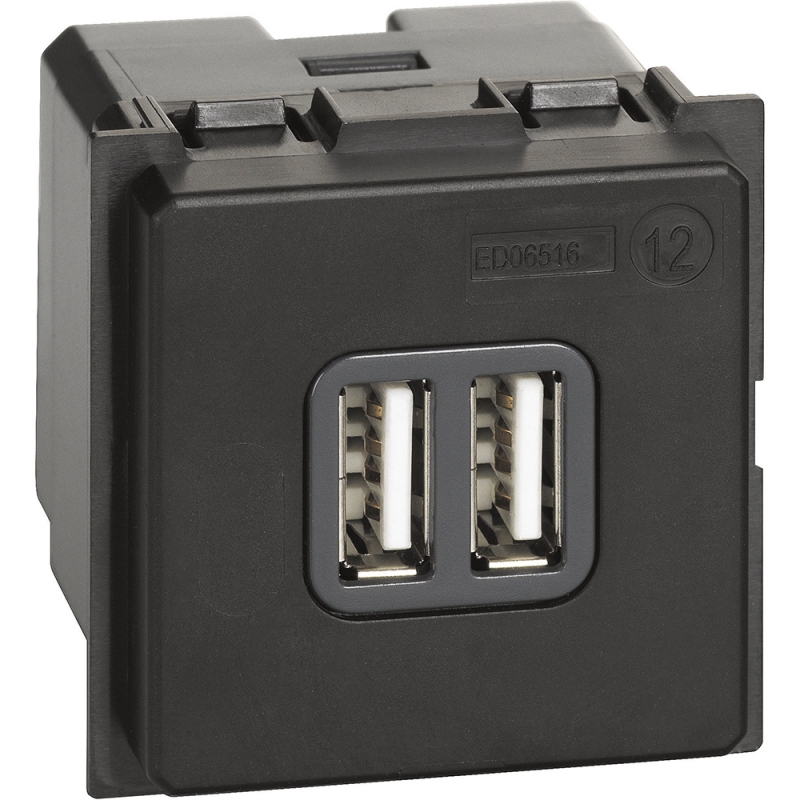 Розетка 2хUSB за зареждане тип А 5V 2.4A 2 модула LIVING NOW механизми