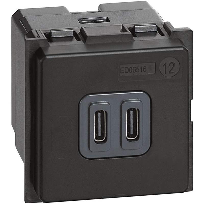Розетка 2хUSB за зареждане тип C 5V 3A 2 модула LIVING NOW механизми