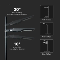 40W Улична Лампа Соларна Черно Тяло 6000К 120LM/W LED улично осветление