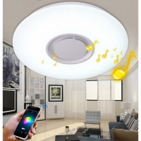 LED МУЗИКАЛЕН ПЛАФОН 36W CCT+RGB Ф400 BLUETOOTH PLASTIC LED плафони без сензори