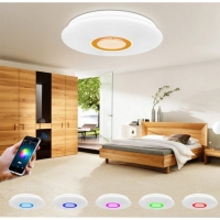 LED МУЗИКАЛЕН ПЛАФОН 36W CCT+RGB Ф400 BLUETOOTH PLASTIC LED плафони без сензори