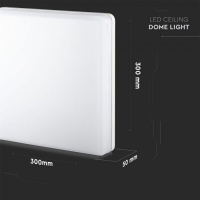 25W LED Плаофн SAMSUNG CHIP Frameless Квадрат 3000K IP44 120LM/W LED плафони без сензори
