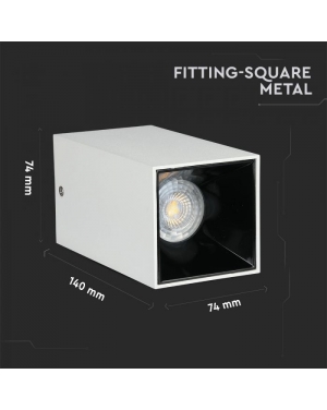 GU10 Корпус Квадрат Бяло + Черно Декоративни LED луни