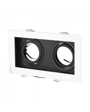 2хGU10 Корпус Квадрат Бял+Черен Декоративни LED луни