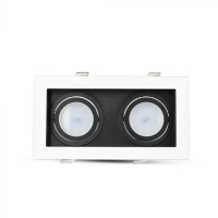 2хGU10 Корпус Квадрат Бял+Черен Декоративни LED луни