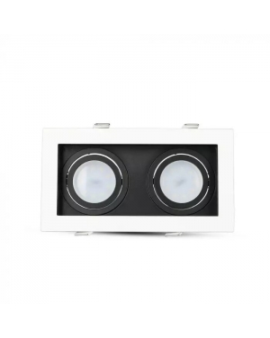 2хGU10 Корпус Квадрат Бял+Черен Декоративни LED луни