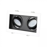 2хGU10 Корпус Квадрат Бял+Черен Декоративни LED луни