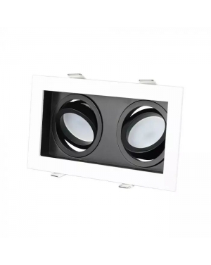 2хGU10 Корпус Квадрат Бял+Черен Декоративни LED луни
