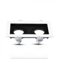 2хGU10 Корпус Квадрат Бял+Черен Декоративни LED луни