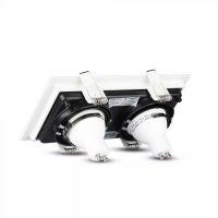 2хGU10 Корпус Квадрат Бял+Черен Декоративни LED луни