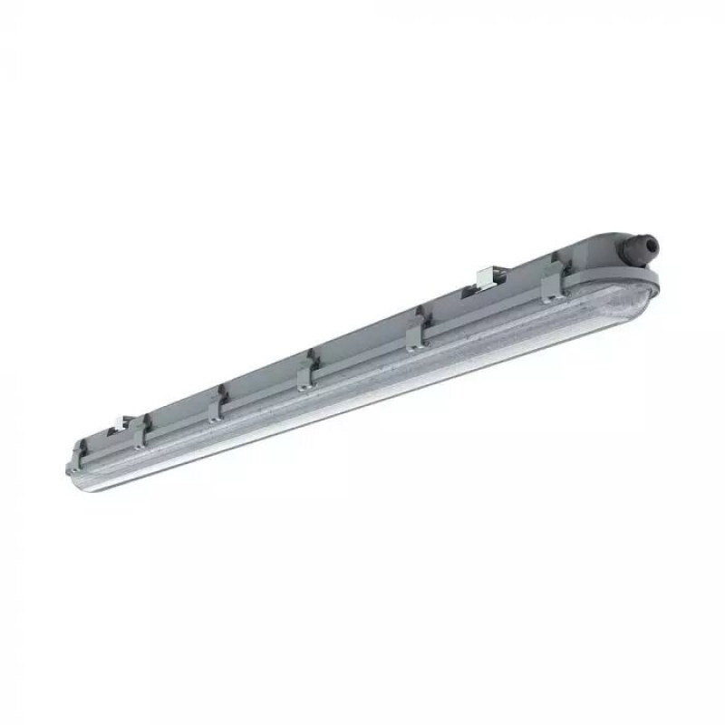 LED Влагозащитено Тяло M-Серия 1200мм 36W 6400K Прозрачно Стоманен Клип 120lm/W Промишлени линейни LED тела