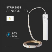 2.4W 1м. Тяло 2835 4xААА Батерия Сензор 4000K 12V LED ленти