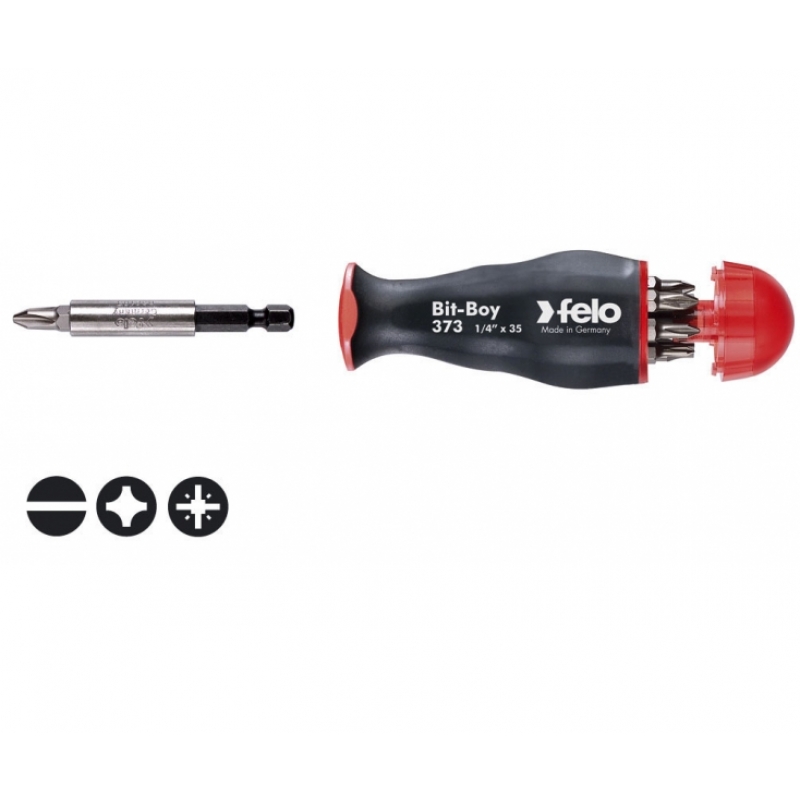 Комплект отвертки FELO Magazine Bitholder Powertool Държач за битове Standart Bits C 6,3 x 25 mm 0,6 x 4,5 / 1,0 x 5,5 / 1,2 x 6,5