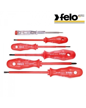 Комплект отвертки FELO S613 1000V 6-pcs 613: 2,5 x 75 / 4,0x100 / 5,5x125 614: PH1 x 80 / PH2 x 100 Професионални инструменти