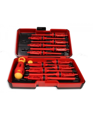 Комплект отвертки Felo E-SMART 1000V 14-бр 2,5 x 0,4 / 3,0 x 0,5 / 3,5 x 0,6 / 4,0 x 0,8 / 5,5 x 1,0 / 6,5 x 1,2 PZ 2 Професионални инстр