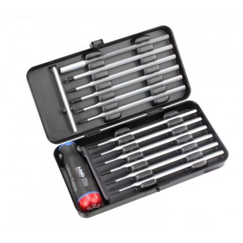 Комплект динамометрични отвертки FELO Nm-Box 1,5 Nm – 3,0 Nm 14-бр (12 x ) Torx 9 / Torx 10 / Torx 15; IP 9 / IP 10 / IP 15; 