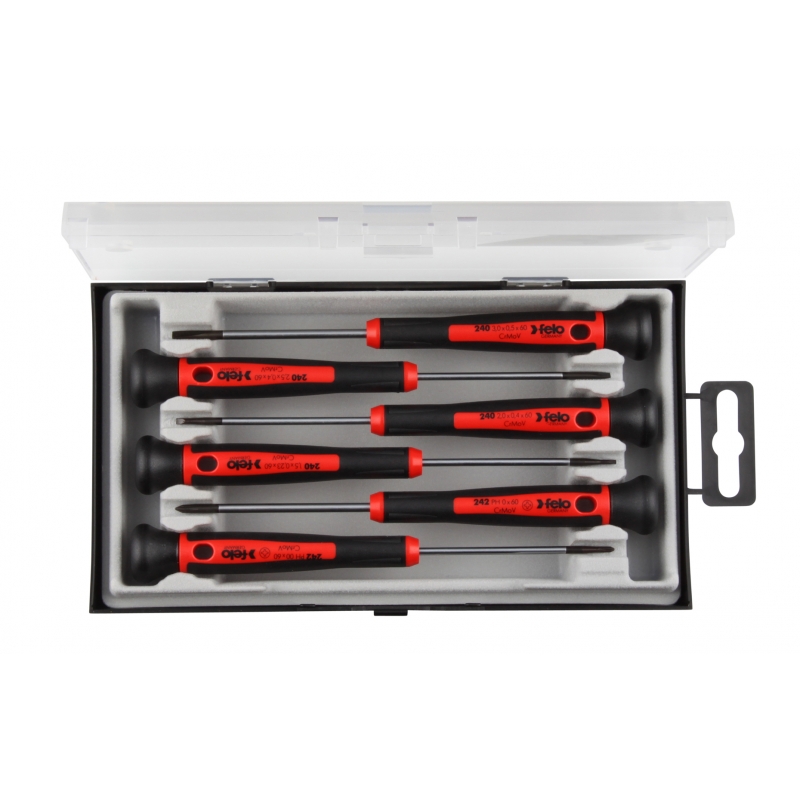 Комплект отвертки CASE FELO S248 6-бр Torx 6 x 60 / Torx 7 x 60 / Torx 8 x 60 / Torx 9 x 60 246: 1,5 mm x 60 mm / 2,0 mm x 60 mm Професионални инструменти